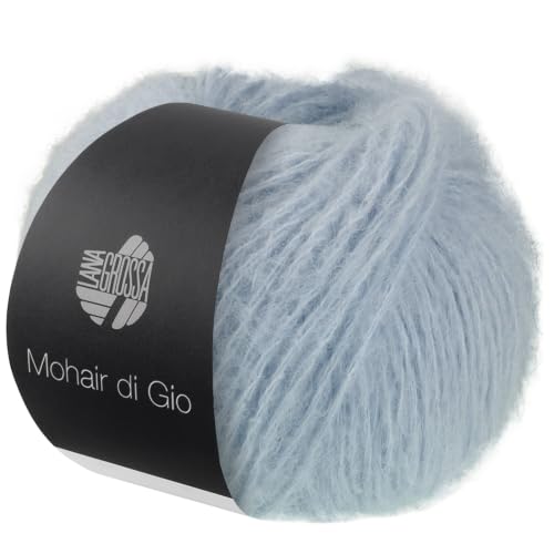 LANA GROSSA Mohair Di Gio | Locker verzwirntes Garn | Handstrickgarn aus 55% Mohair (Superkid) & 45% Schurwolle (Merino superfein) | 50g Wolle zum Stricken & Häkeln | 85m Garn FB 10
