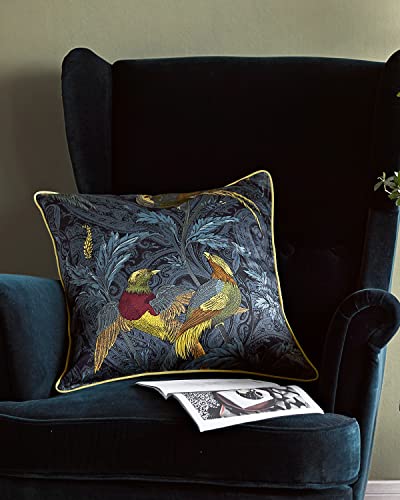 Nabis Throw Pillow Covers, William Morris Jungle Nightingale Hand-Screen Printed Cotton Case, Handmade Soft Decorative Square Coves For Home, Sofa, Living Room, Green, 20X20Inch/50X50Cm (Bz-Wsl201) #TOP7