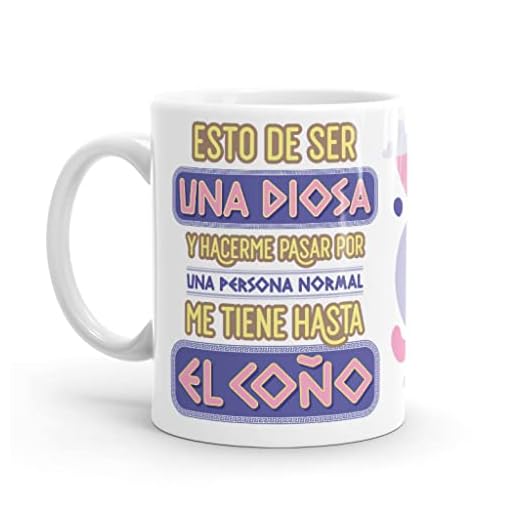 Puterful - Taza con frase Esto de ser una diosa… - Tazas originales para café - Resistente al microondas y lavavajillas