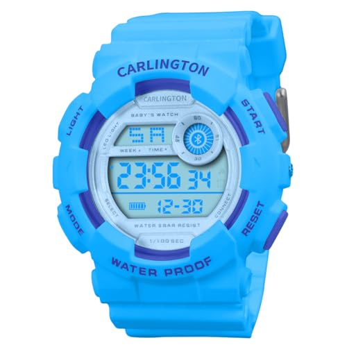 Image of Carlington Kids Digital Watch for Boys and Girls Age 3 to 14 Years Multicoloured Band with Alarm and Date Display - 9121