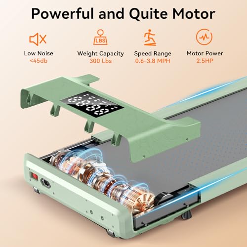 SupeRun Walking Pad Quiet, 2 in 1 Under Desk Treadmill, Walking Pad Treadmill Under Desk with 300LBS Weight Capacity, Installation-Free Walking Jogging Machine for Office Home Use - Image 6