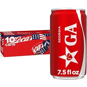 Coca-Cola Soda Soft Drink Fridge Pack Mini Cans, 7.5 fl oz, 10 Pack - View 3