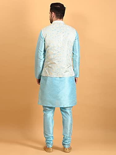 Image of Uri and MacKenzie Men's Silk Blend Kurta Pajama with Designer Ethnic Nehru Jacket /Modi Jacket