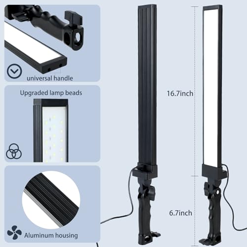 LOMTAP Pacote com 2 luzes para criador de estúdio, kit de iluminação de fotografia LED com suporte,