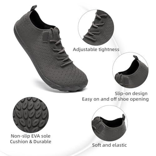 Image of DLWKIPV Mens Barefoot Shoes Wide Toe Box Zero Drop Non Slip Sports Running Walking Athletic Footwear Workout Trail Grounding Lightweight Outdoor Casual Fashion Sneakers