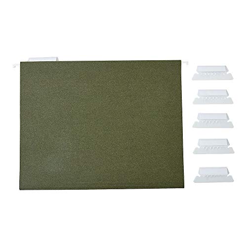 Staples 116764 Hanging File Folders 5-Tab Letter Size Standard Green 25/Bx