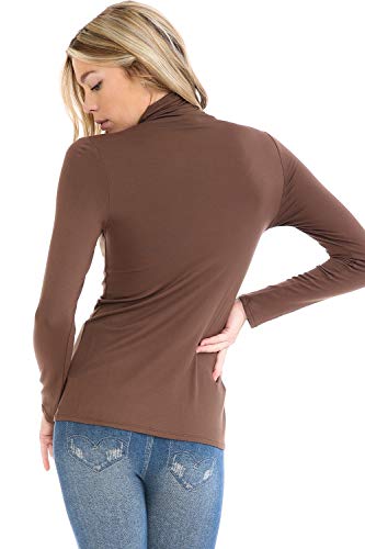 Image of Women's Lightweight Long Sleeve Turtleneck Top Pullover Sweater (S-3XL)