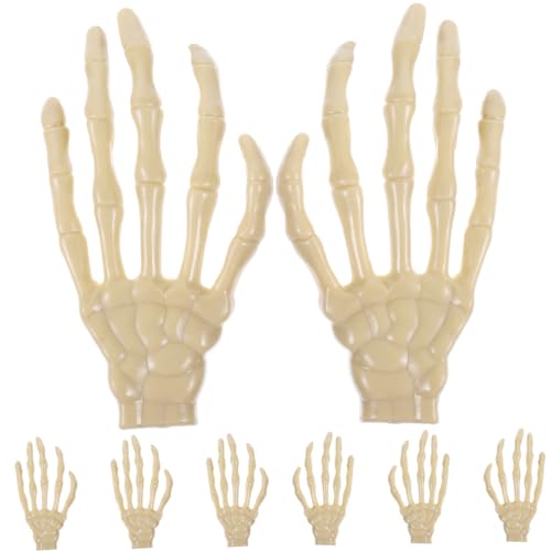 Alasum 8pcs Realistic Skeleton Hand Decor for Halloween Parties Haunted House Props Lifelike Ghost Hand Decorations