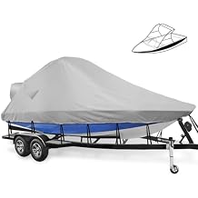 Wake Tower Boat Cover, Wakeboard Tower Boat Cover - 900D Marine Heavy Duty Waterproof Boat Cover, Fits Fits V Hull Runabout Ski-Boats, 23-25ft, Gray