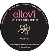 Ellovi All-Natural Luxuriously Whipped Body Butter - Vanilla - Pure Enough to Eat - Made With Jus...