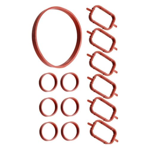 13/14x Rubber Intake Inlet Manifold Seal Gasket Repair Kit For Bmw E87 E46 E90 E91 E92 E93 E39 E60 M57 11612246949 13547792098(13Pcs)