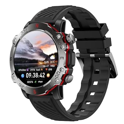 Z21 Smart Watch, 1.52 Inch Round Dial, Bluetooth Calling, Heart Rate Monitor, Step Counter, Sleep Tracking, Sports Fitness Tracker (Black)