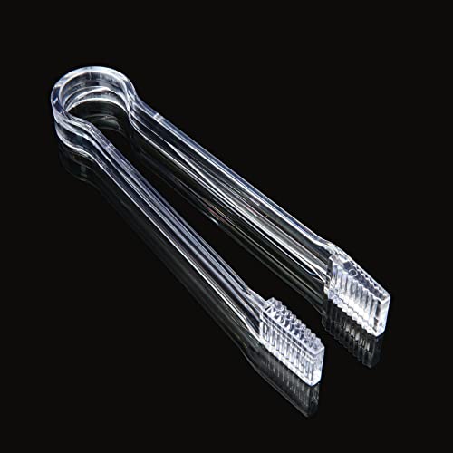 Dirbuy 24Pcs Plastic Tongs For Serving, Plastic Buffet Serving Tongs Mini Serving Tongs, Disposable Small Clear Tong For Party Candy Bar Ice Sugar（6.3 Inch） #TOP2