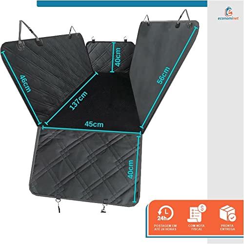 Kit Capa Pet Protetora De Banco Traseiro com Zíper + 3 Cinto de Segurança