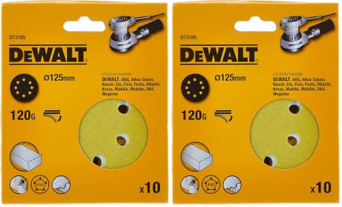 Image of DEWALT DT3105-QZ DT3105-QZ-Discos para lijadoras rotorbitales de 125 mm, Colour, Size (Pack of 2)