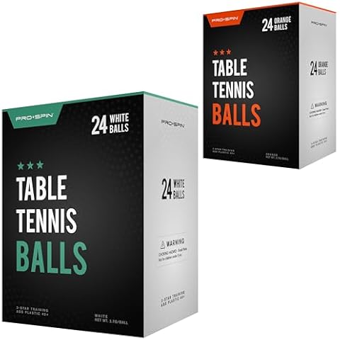 PRO SPIN 48 Pack Orange & White 3-Star Table Tennis Balls, 40+mm, ABS Plastic, High-Performance, Durable, Consistent Bounce, Ideal for Indoor/Outdoor Use Cover
