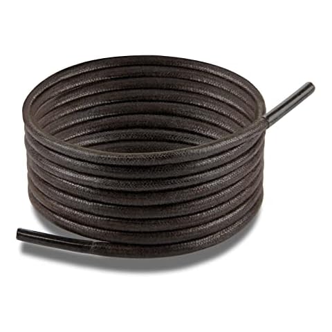 ZHENTOR Round Waxed Cotton Shoe Laces, 1/8" Width Oxfords shoelaces for Men or Women’s Dress Shoes Boots Leather Shoe(2 Pairs) (24''inch(60cm), coffee color) Cover