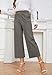 Rasutina Work Capris for Women Office Wide Leg Cropped Pants Grey Capri Pants Summer Crop Palazzo Small