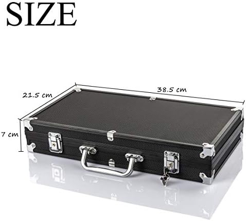 display4top 300 Piece Texas Holdem Poker Chips Set with Aluminum Case ,2 Decks of Cards, Dealer, Small Blind, Big Blind Buttons and 5 Dice (300 Piece Chips)