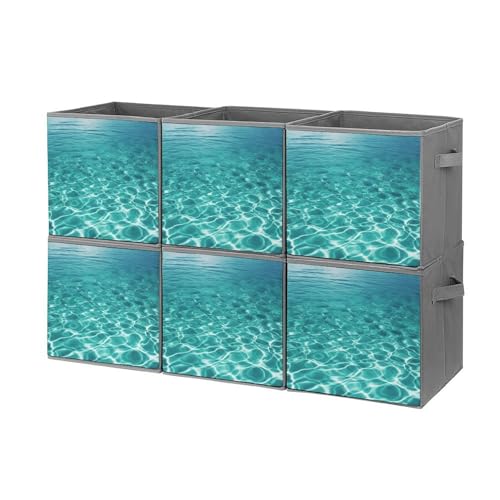 Boîte de rangement pliable durable bleu aquatique bacs armoire dressing