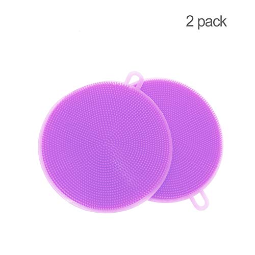 Silicona para estropajo para lavar platos, handingsm antibacteriano para alimentos cepillo para lavar platos de silicona utensilios de cocina, frutas y verduras