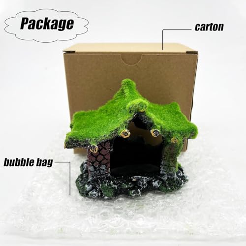 image for Tfwadmx Aquarium Decoration House Resin Hollow Hideout House, Betta Fi
