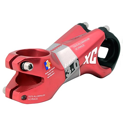 Felice Acekit Aluminum Alloy 31.8Mm 7 Degree Bicycle Stem For Road Bike Am Xc Mountain Bike With 1 1/8 Steer Tube And 1 1/4 Handlebar-Red #TOP2
