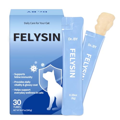 Doctor By FELYSIN L-Lysine for Cats Lickable Immune Support Supplement Allergy Relief Sneezing Runny Nose Cold Watery Eyes Respiratory Health with Beta-Glucan & Taurine 30 Individually Packaged
