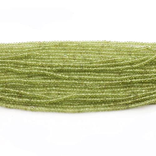 Peridot 3mm rondelles center drill LKBEADS fini parfait sans asymétrie