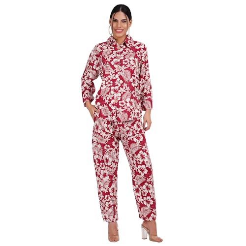 Tulzott Women's Co-Ord Set - Casual Wear Shirt & Pant Set | Fancy Top and Bottom Outfit | Full Matching Set for Women | Stylish Kurta Pant Set