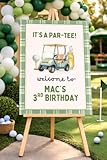 Par-Tee Golf Birthday Welcome Sign Template, Editable Golf Party Welcome Sign, Little Golfer Birthday Decor, Kids Golf Theme Birthday Poster, Custom Name Birthday Entrance Signa