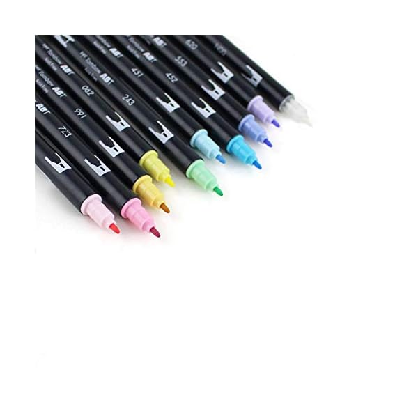 Tombow 56187 Dual Brush Pen Art Marker, Pastellfarben, 10 Stück Mischbare Pinsel und feine Spitze Marker – Bild 5