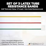 TheraBand Resistance Tube Set, Professional Latex Elastic Tubing for Upper & Lower Body, Core Exercise, Physical Therapy, Lower Pilates, at-Home Workouts, & Rehab