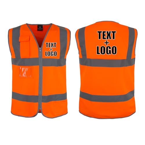 Kolossus Custom High Visibility Vest Personalized (Orange, X-Large)