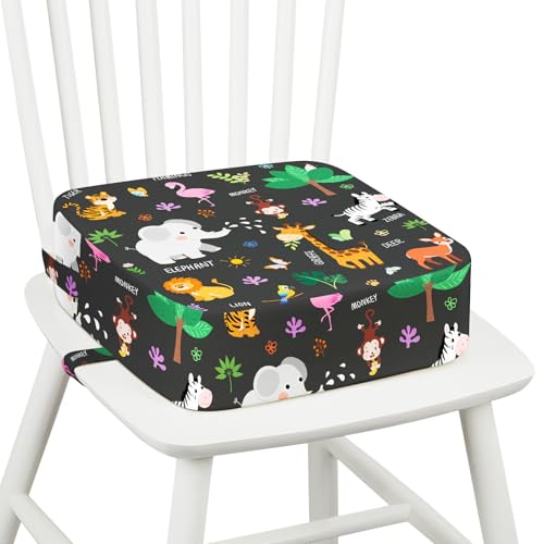 omedecal Sitzerhöhung Stuhl Kind Sitzkissen Kinder Kindersitzerhöhung 32 x 32 x 10 cm - Dschungeltiere