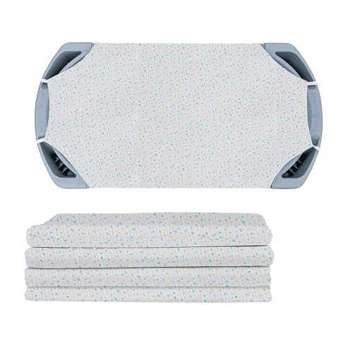 Angeles Angels Rest ABC Fitted Cot Sheet with Elastic Straps, Toddler Size, Cot Sheets for Daycare, Toddler Cot Sheets, ABC Print, Set of 4