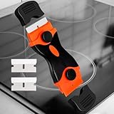 Razor Blade Scraper Tool – Double-Edged Cleaning Scraper with 2 Extra Metal Blades. Glass Top Stove Scraper for Oven Door,Perfect for Oven Doors, Windows, Decals, Stickers, Labels & Paint Removal