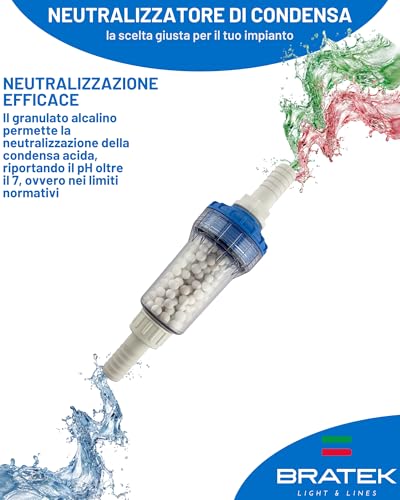 Bratek Filtro Neutralizzatore Condensa Caldaia - Filtro Neutralizzatore Di Condensa Acida Per Caldaia A Condensazione Fino A 35Kw - Neutralizza La Acidità Facendo Rientrare Il Ph Nei Limiti Di Legge - 3