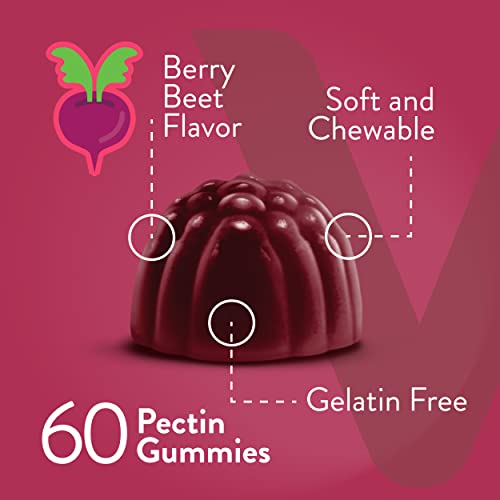 Beet Root Gummies 500Mg Plus Tart Cherry - Nitric Oxide Circulation Gummies - Blood Pressure Plus Heart Health - Immune & Circulation Support - Energy Booster - Gelatin Gmo Gluten Free, Chewable Gummy #TOP11