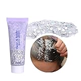 Aplicación en todo el cuerpo: el gel holográfico de lentejuelas se puede aplicar directamente en cualquier parte del cuerpo. Incluyendo ojos, labios, cara, cabello, clavículas, hombros, etc., perfecto para bailes, bodas, graduaciones, espectáculos, escenarios, fiestas. El paquete incluye: 1 gel corporal con purpurina.