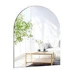 TSKDKIT Wall Mirror 50 x 40 cm Stick On Mirror for Walls, Self Adhesive Frameless HD Glass Mirrors for Bathroom, Wardrobe Doors, Hallway, Bedroom (Arch)