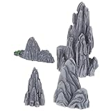Gatuida 4 Piezas de Micro Paisajes en Miniatura de Resina Adornos de Jardín y Decoración de Rocalla para Bonsáis Montaña Artificial Pequeña para Acuario Bonsái Interior y Decoración