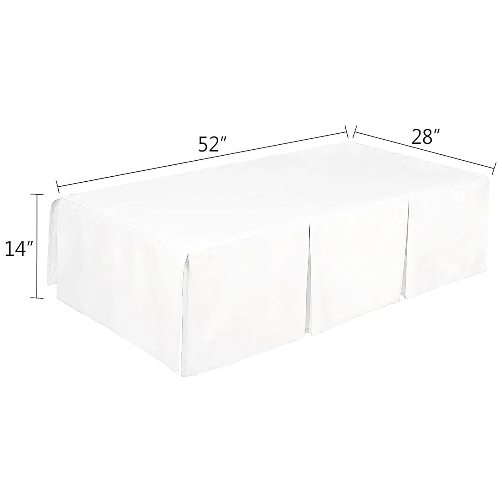 Kinderbett Rock Plissierter Kinderbettrock mit weißen Oberlaken for Jungen und Mädchen – Kinderzimmerbettwäsche for Kleinkinder, 35,6 cm hoch(Color 1,28 x 52 x14 inch)