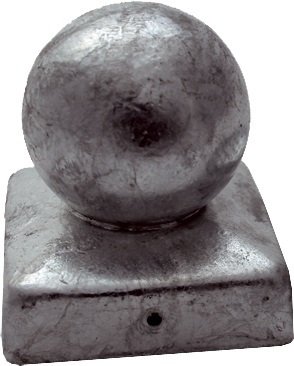 Preisvergleich Produktbild 10 Stück Pfostenkappe verzinkt 71x71 mm mit Kugel
