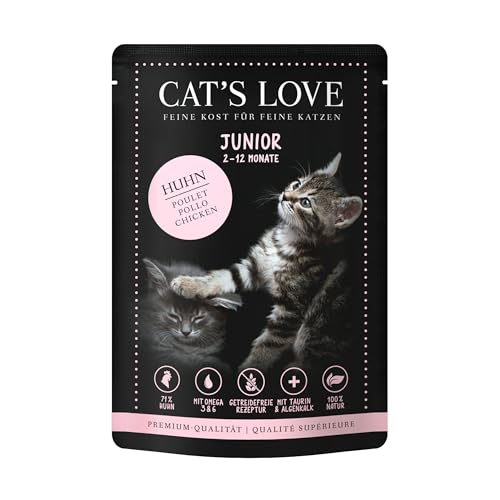 Cat'S Love Cibo umido per gatti | Varietà buste | 12 x 85 gr | (pollo Kitten)
