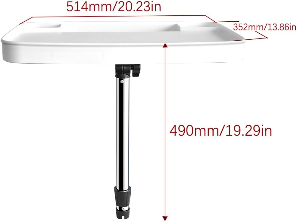 Boat Cutting Board Bait Table with Rod Holder, Boat Fishing Cutting Plate, Portable Fishing Measuring Board, Marine Fillet Cutting Board with Holder, Boat Cutting Board with Knife Slot, Adjustable Rod Holder Mount, Boat Fishing Accessories