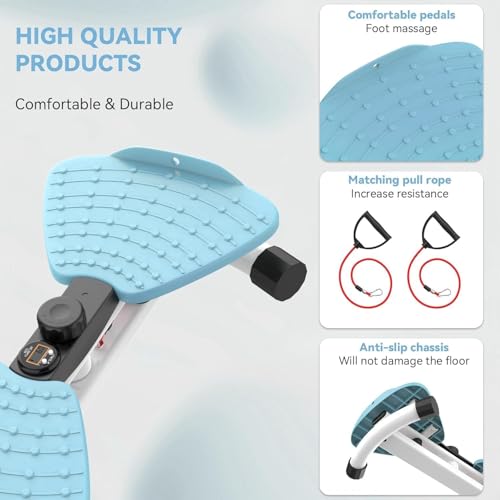 Einstellbare Taille Twister Maschine für Frauen & Männer - geräuschlos Ab Twister Board für Home Gym, 220 lbs Kapazität mit digitaler Anzeige zu verfolgen Zeit,und Kalorien verbrannt (Blau)