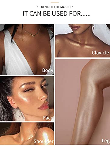 Yeweian Face Body Luminizer, Liquid Highlighter Makeup, Face Body Shimmer Glow Illuminator, Bronzer Smooth Shine Shimmer Body Oil, Glitter Body Spray, Waterproof Moisturizing Body Highlighter (03#Bronze Gold) #TOP4