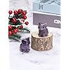 CrystalTears Amethyst Crystal Cat Figurine Carved Healing Crystal Gemstone Cat Lucky Cute Stone Cat Statue Ornament for Home Office Desk Meditation Decor Mini Cat Gifts for Cat Lover Christmas