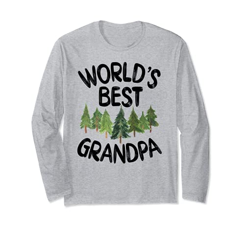 World's Best Grandpa Cute Outdoorsman Father's Day Maglia a Manica